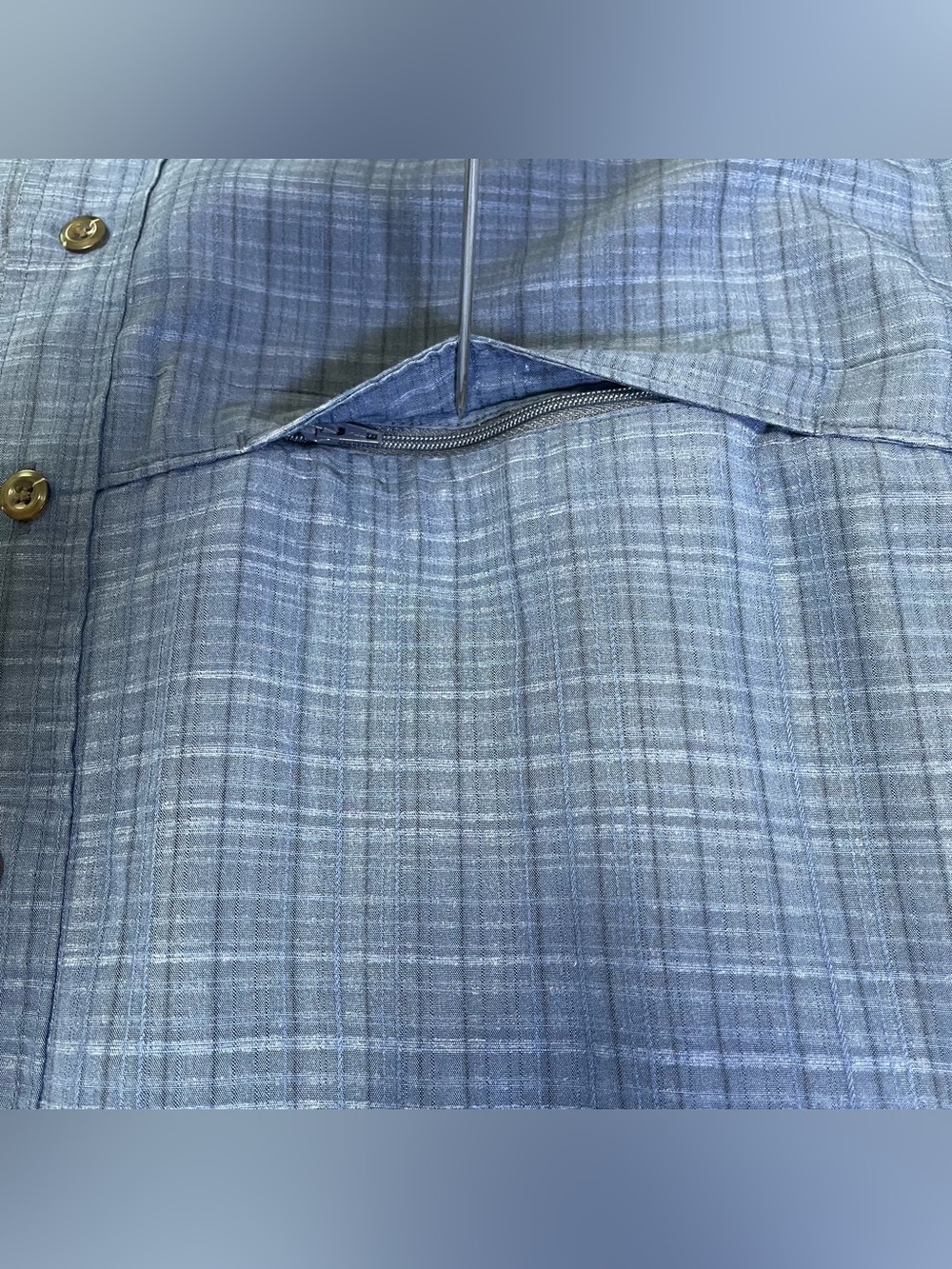 5.11 Tactical Men's XL Short-Sleeve Button-Up Shirt Blue Crosshatch Pattern - Picture 6 of 10